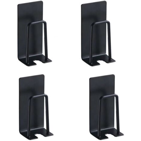 Set of 4 Stainless Steel Toothbrush Holder, Wall Mounted, Silver, Suitable for Cups, Mugs, Toothbrushes, Self-Adhesive, No Drilling Required, Suitable for Bathrooms (1/4)