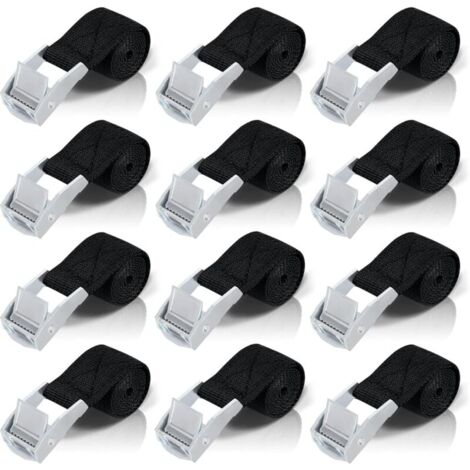 50cm Tie Down Straps, 12pcs Ratchet Straps with Zinc Alloy Fasteners for Fixing/Bike Rack/Luggage/Mobile Pulling (1/5)