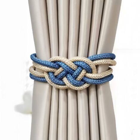 2 Pack Magnetic Curtain Tiebacks, Curtain Clips, Sky Blue + Champagne, Punch-Free Magnetic Curtain Tiebacks, DTY Accessories