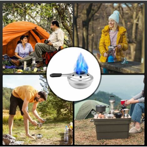 1 Pack Mini Portable Stainless Steel Alcohol Stove for Camping Hiking Tea Coffee Hot Drinks