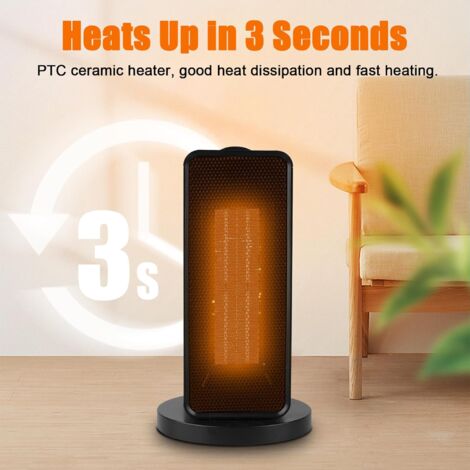 1200W PTC Portable Electric Heater with Thermostat, 90° Swing,