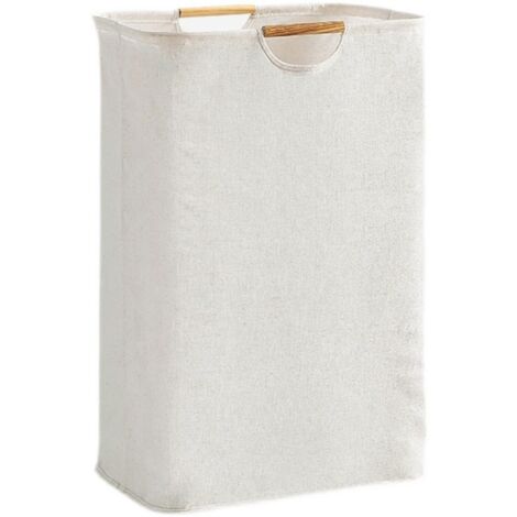 Laundry Basket 30 x 30 x 40 cm, Foldable Laundry Basket with Handle, Large Laundry Hamper for Clothes, Travel, Towels, Toys in Family and Dorm, White
