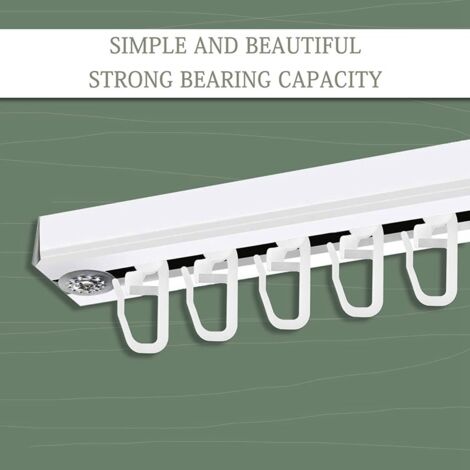 Roller Curtain Clips White Plastic Curtain Hooks for Track Type Curtain, 50 Packs (Clips)2.5cm