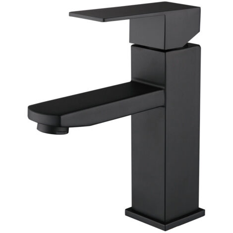 Washbasin faucet stainless steel single lever hot and cold water with ...