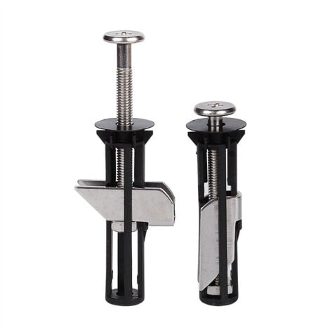2-piece universal toilet seat screw replacement set, heavy-duty stainless steel toilet seat hinge screws with metal washers in two sizes. Spare parts