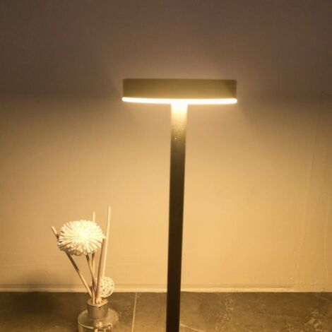 Black Cordless Led Table Lamp, Rechargeable Small Metal Desk Lamp, 2 Dimming Levels, Modern Hotel Restaurant Bedroom