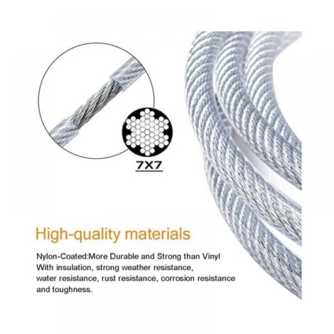 Metal Rope Bundle Stainless Steel Rope Hanging Kit 30 Meters Stainless Steel Rope, 304 ...