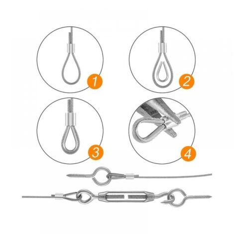 Metal Rope Bundle Stainless Steel Rope Hanging Kit 30 Meters Stainless Steel Rope, 304 ...