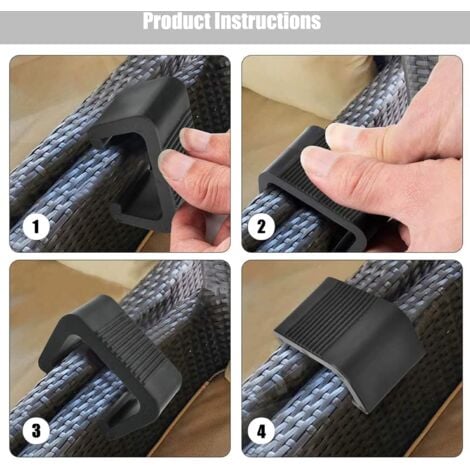 Wicker Rattan Garden Furniture Clips Plastic Furniture Clips Rattan Sofa Clips Sofa Connector for Garden Furniture, Sofa, Patio, Furniture - 8 Pcs (Black)