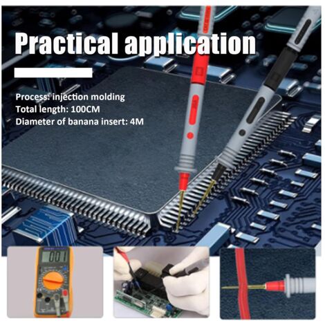 Multimeter Test Lead Kit, Professional Multimeter Test Lead Set Electrical Clip Test Probe Tool Set