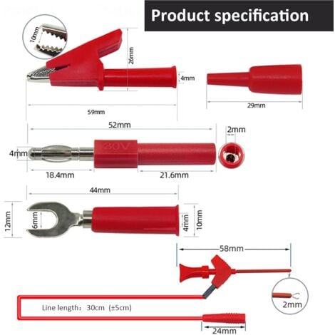 Multimeter Test Lead Kit, Professional Multimeter Test Lead Set Electrical Clip Test Probe Tool Set