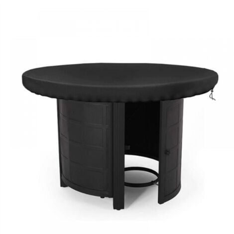 Round Fireplace Cover, Waterproof, Anti-UV 420D, for Hob and Cooking Plate, Black (Diameter 80 cm)