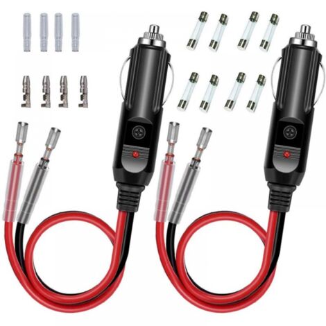 12V24V Car Cigarette Lighter Socket Cable Bullet Terminal Wire Cigarette Lighter Air Pump Extension Wire Cigarette Lighter,15cm