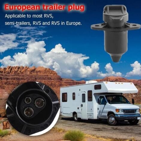 3 Pin Trailer Plug and Socket, 12V Waterproof 3 Pin Trailer Socket