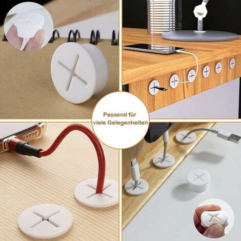 12 Pack Flexible Rubber Cable Management Cord Covers White Round Cable ...