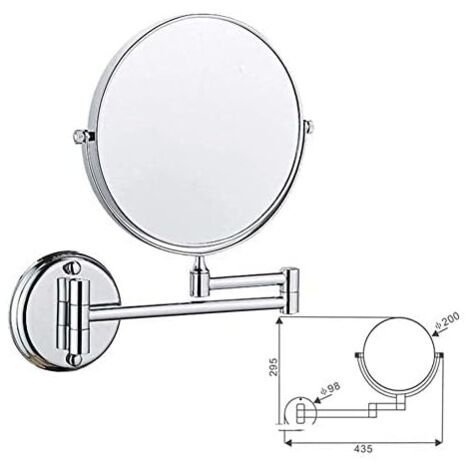 Inch Double Sided Rotating Wall Mounted Bathroom Mirror, Foldable and ...