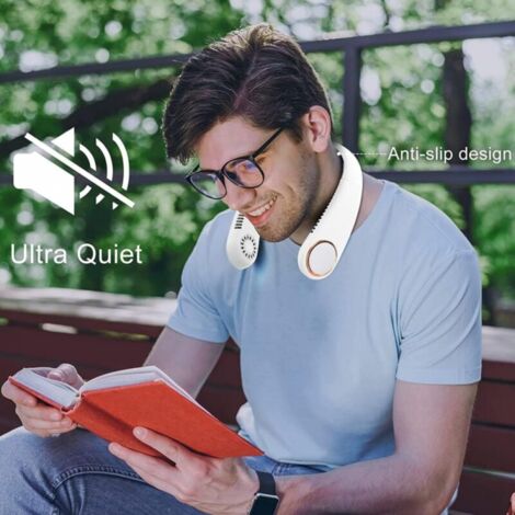 Leafless Neck Fan, USB Rechargeable Portable Neck Fan, 360° Adjustable Neck Fan