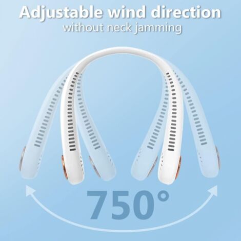 Leafless Neck Fan, USB Rechargeable Portable Neck Fan, 360° Adjustable Neck Fan