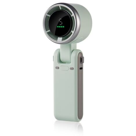 Mini Portable Rechargeable Fan, 5 High Speeds, Adjustable, 3600mAh, Travel Fan, Travel Fan, Turbo Fan, Neck Fan, Green