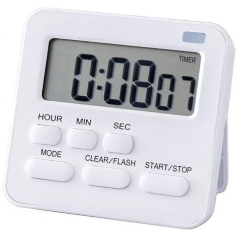 Kitchen Timer, Egg Timer with Clock, Digital Stopwatch with LCD Sound Alarm for Cooking, Baking, Sports, Learning, Etc. (1/5)