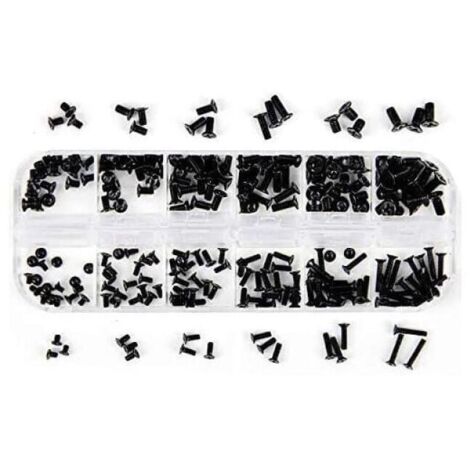 240 Pieces Universal Laptop Screws Kit M2 M3 M2.5 Black (1/4)