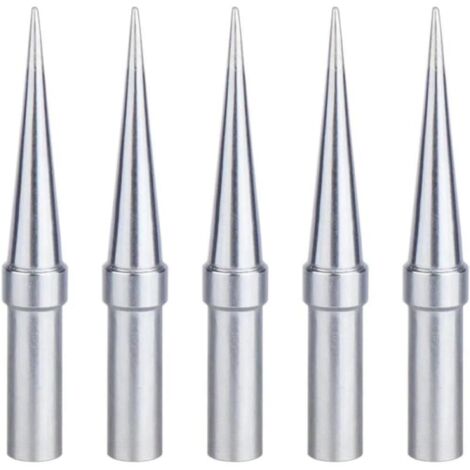 Soldering Tip, 5 Pcs Conical 0.4mm Replacement Soldering Iron Tip, Nickel Plated Copper Soldering Tips, Applicable for Weller WESD51 WES51 WES50