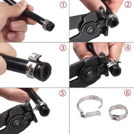 180pcs Single Ear Hose Clamps with Pliers, 304 Stainless Steel Pipe ...
