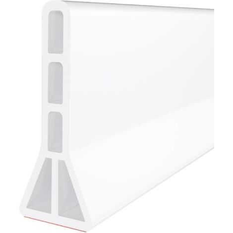 3" High Shower Threshold Water Dam 200CM Collapsible Shower Water Splash Guard for Curbless Shower Threshold Barrier Water Stopper for Wet and Dry Separation Bathroom and Kitchen (White)