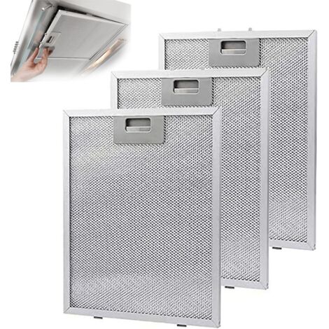 Washable grease filter for cooker hood (3 pieces), aluminum filter, compatible with many major brands (320 x 260 mm)