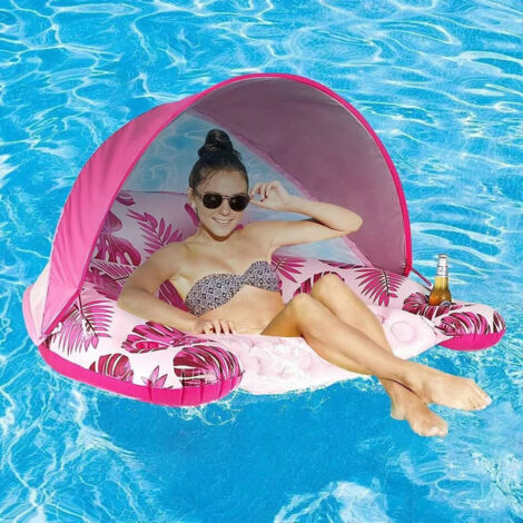 Pool floats, inflatable floating hammocks, inflatable pool hammocks with cup holders, perfect for beach holidays.