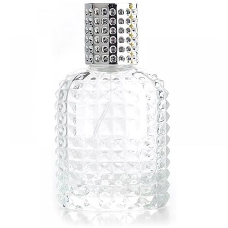 Empty Refillable Glass Cologne Perfume Spray Bottle - Fine Mist - Silver - 50ml