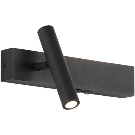 Black wall light to the left of the headboard – warm white light, suitable for living room, bedroom, kitchen, hallway, 6W.