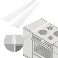 2 Pack Silicone Kitchen Counter Gap Cover, 25 Inch Gap Filler Length, Seal Between Stove and Oven (White)