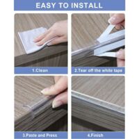 Cinta Protectora En U Transparente Para Bordes De Muebles Y Cristal - 2 Metros, 10-11 Mm De Ancho - PVC Suave Y Autoadhesiva