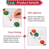 Whaline 500-Piece Christmas Gold Foil Seal Stickers — Self-Adhesive Merry Christmas Labels For Cards & Gifts - View #4