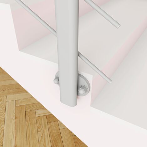 SANILAND Kit garde-corps balustrade pour escalier - Longueur 2m avec 5 traverses, fixation latérale intérieure et extérieure