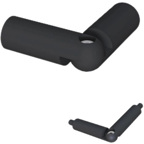 Kit de raccords d'angles réglables noir mat pour garde-corps en aluminium – 1 raccord pour passe-main et 5 pour traverses – Installation facile