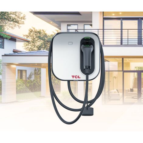 TCL – Borne de recharge 7kW monophasée – Connectivité Wi-Fi, Ethernet, 4G, Bluetooth – Câble 5m Type 2 – Gestion dynamique de la charge - TCL 7 KW