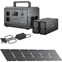 Kit Atelier Mobile RUNHOOD - 1200 W + 648 Wh + 100 W Solaire - Energie Nomade pour Chantier et Reparation