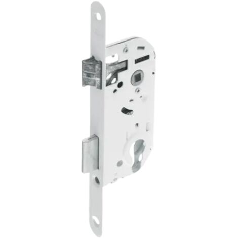 Yale Y50R-A40/B - Serrure à Encastrer passage de cylindre (non fourni), Réversible, Blanc  Têtière Bouts Ronds, Axe à 40 mm - Pour Porte de Bureau, de Service ou d'Entrée (1/7)