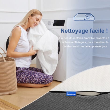 Matelas 140x190 cm HavenlyHome - Épaisseur 25 cm - mémoire de forme, Confort ferme, 7 zones de confort, Oeko-Tex