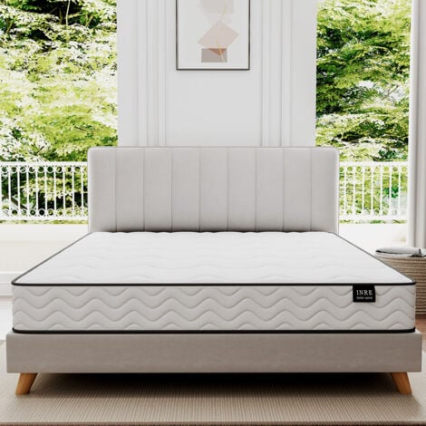 Matelas 90x190 cm - INRE, Ressorts ensachés, Solide et Confortable, Épaisseur 20cm