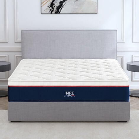 Matelas 140x200 cm INRE Double Face Épaisseur 30cm  Respirant Anti-Bactérien Anti-Acariens Confortable