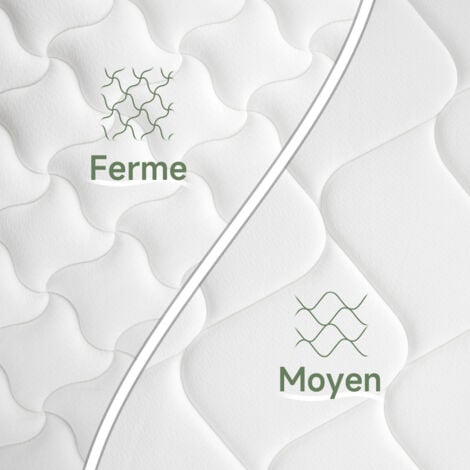 Matelas 140x200 cm INRE Très épais 25 cm Mousse mémoire de forme, Réversible Soutien Parfait, Hypoallergénique