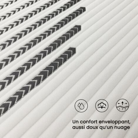 Matelas 140x190 cm HavenlyHome, Très épais 25 cm, Réversible Soutien, Mousse Mémoire de Forme, Respirant, Anti-acarien et Anti-bactérien