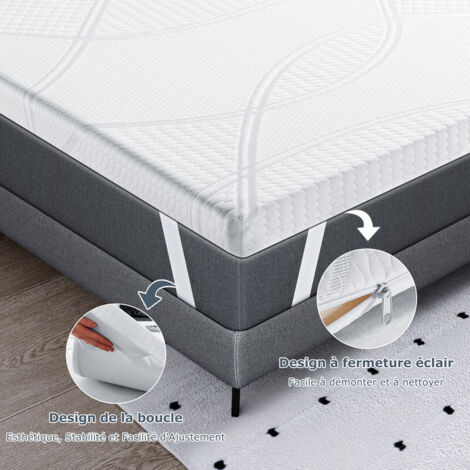 BedStory Surmatelas 160 x 200cm - Confort Microfibre- moelleux et doux - Maison