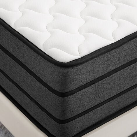 Matelas 140x190 cm INRE Très épais 25 cm Mousse mémoire de forme, Réversible Soutien Parfait, Hypoallergénique