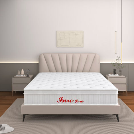 Matelas 140x190 cm INRE Très épais 30 cm Mousse mémoire de forme, Réversible Soutien Parfait, Hypoallergénique