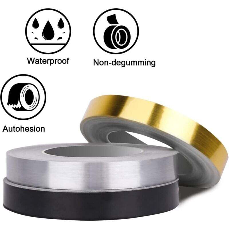 Nastro Adesivo Decorativo 50m | Impermeabile | Per Piastrelle E Pareti | Design Oro - Foto 9