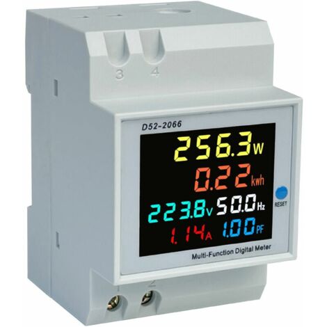 Contatore Energia JZK Monofase - LCD, 230V 5(80)A, Montaggio Su Guida DIN
